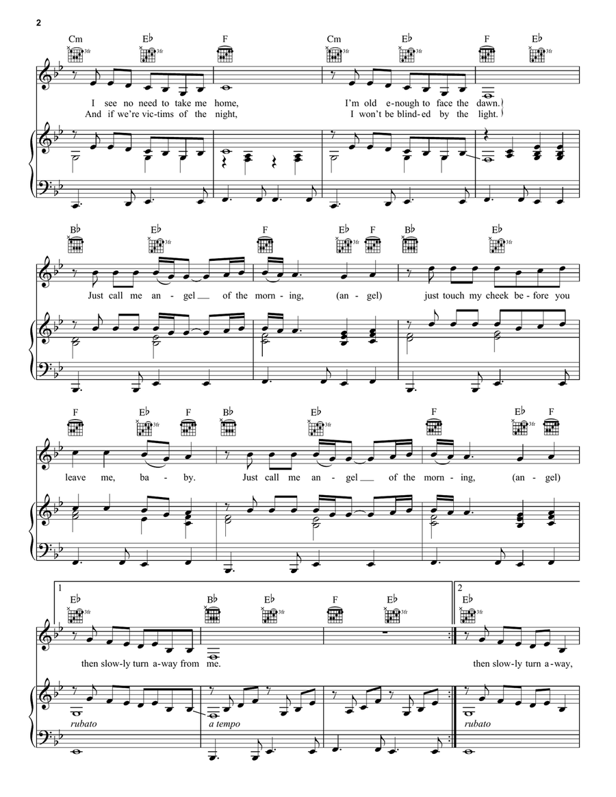 Angel Of The Morning Angel Of The Morning Piano, Vocal, Guitar scores gallery preview page 2