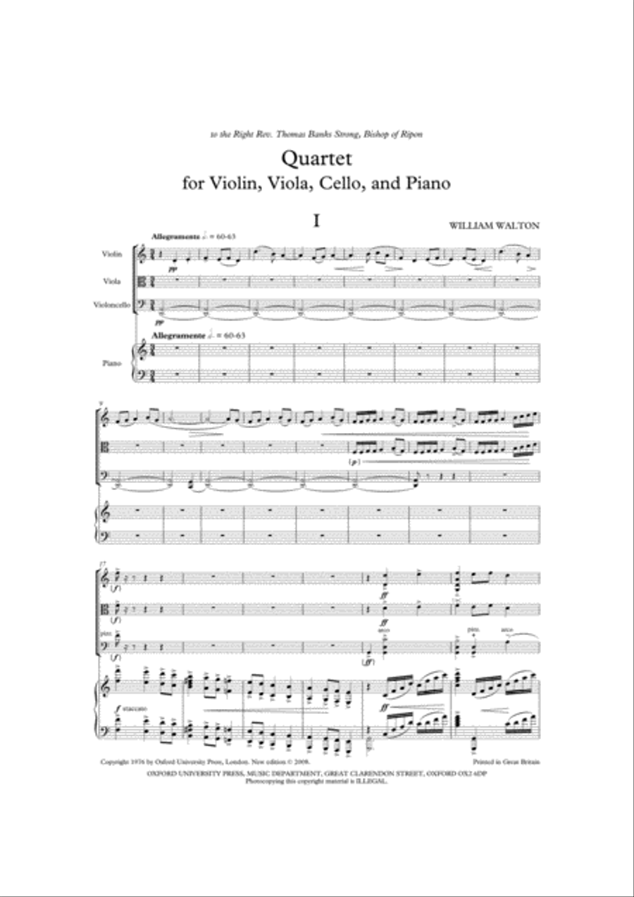 Quartet for Violin, Viola, Cello, and Piano Piano Quartet scores gallery preview page 2