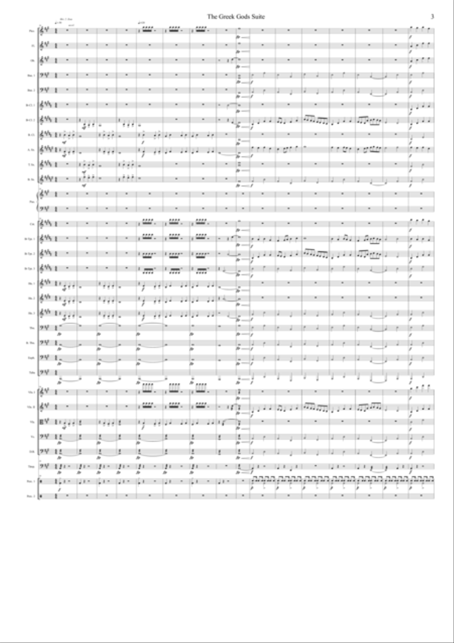 The Greek Gods Suite Full Orchestra scores gallery preview page 3