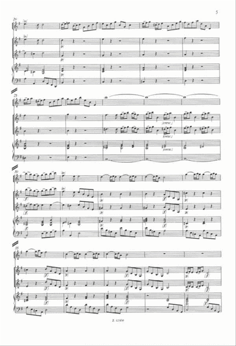 Konzert Für Föte (G-Dur) Mit Begleitung Von 2 Vi Orchestra scores gallery preview page 3