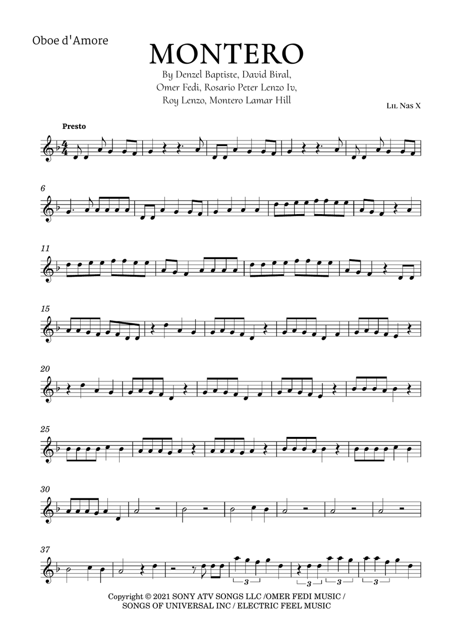 Montero Oboe Solo scores gallery preview page 2