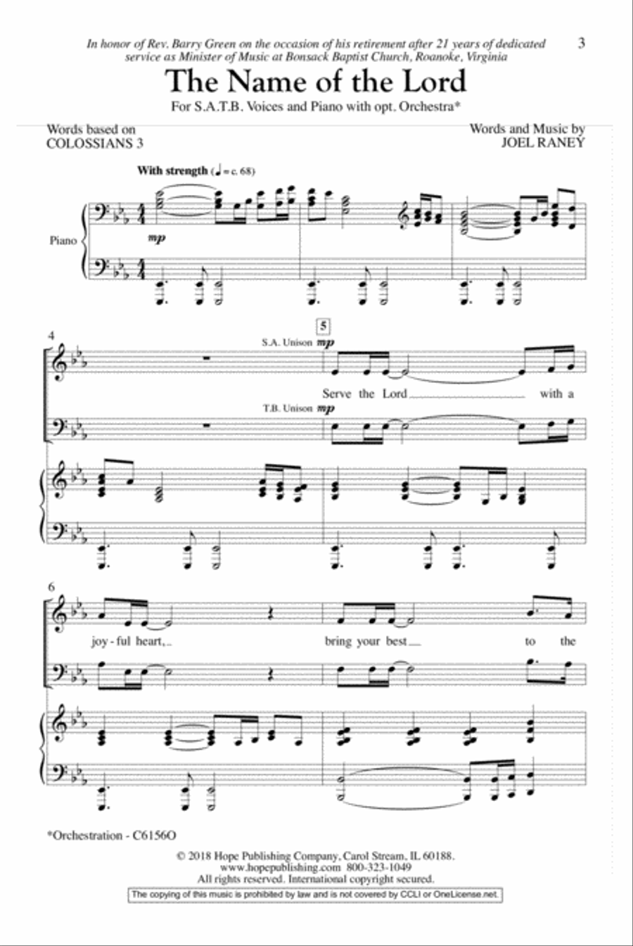 The Name of the Lord Choir scores gallery preview page 16