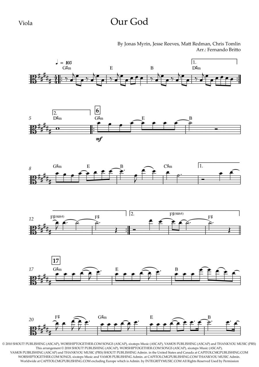 Our God Viola Solo scores gallery preview page 1
