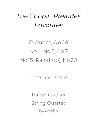 Book cover for Chopin Preludes Collection for String Quartet