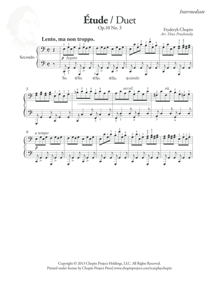 Etude Op. 10 No. 3 Duet, Secondo image number null