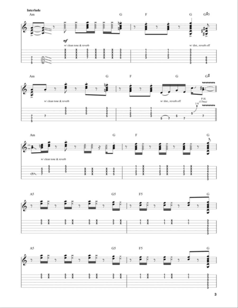 Smoke Two Joints Smoke Two Joints Guitar Tablature scores gallery preview page 3