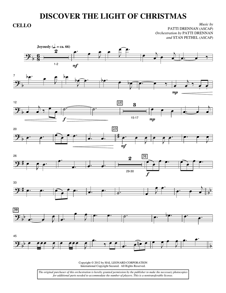 Discover The Light Of Christmas - Cello