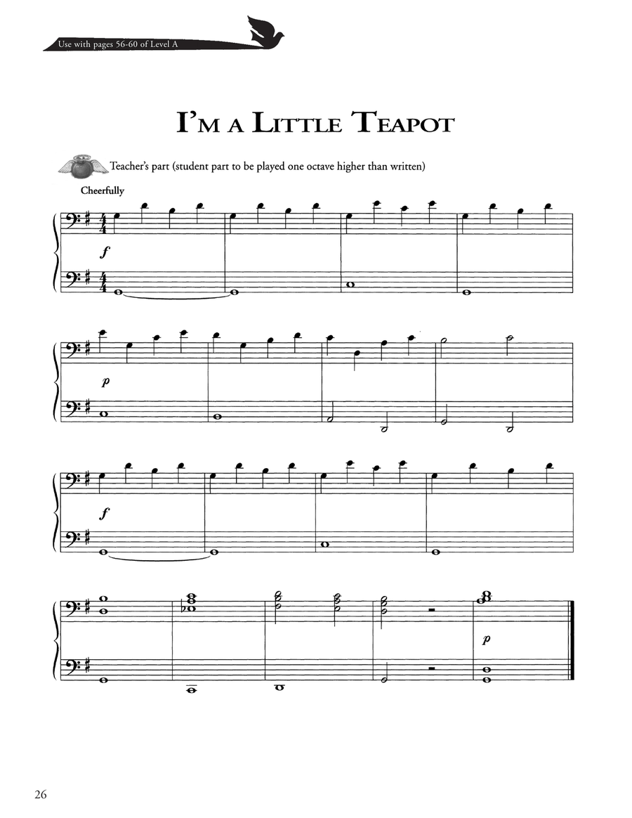 I'm A Little Teapot Piano Method scores gallery preview page 1