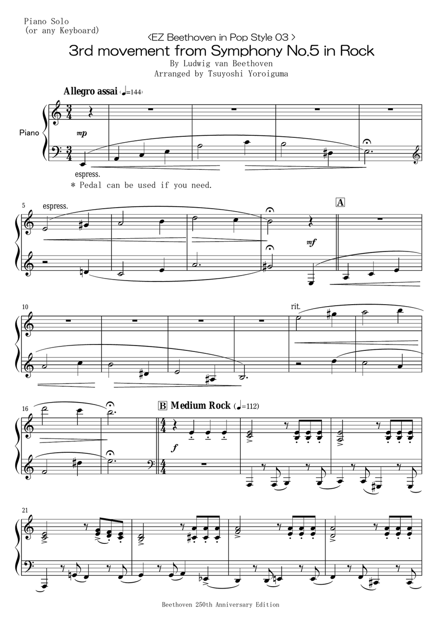 <EZ Beethoven in Pop Style 03 > 3rd movement from Symphony No.5 in Rock
