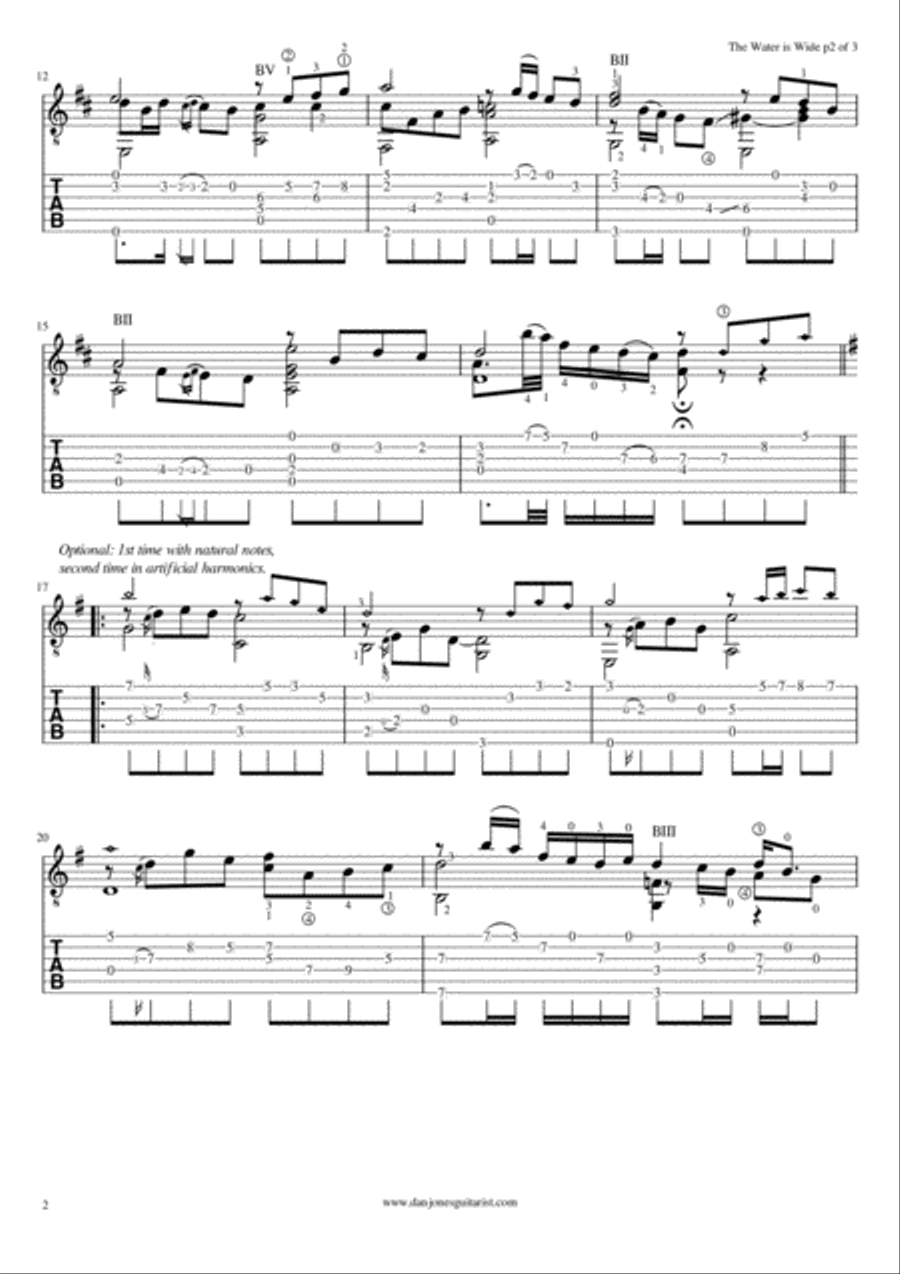 The Water is Wide (O Waly Waly) Acoustic Guitar scores gallery preview page 3