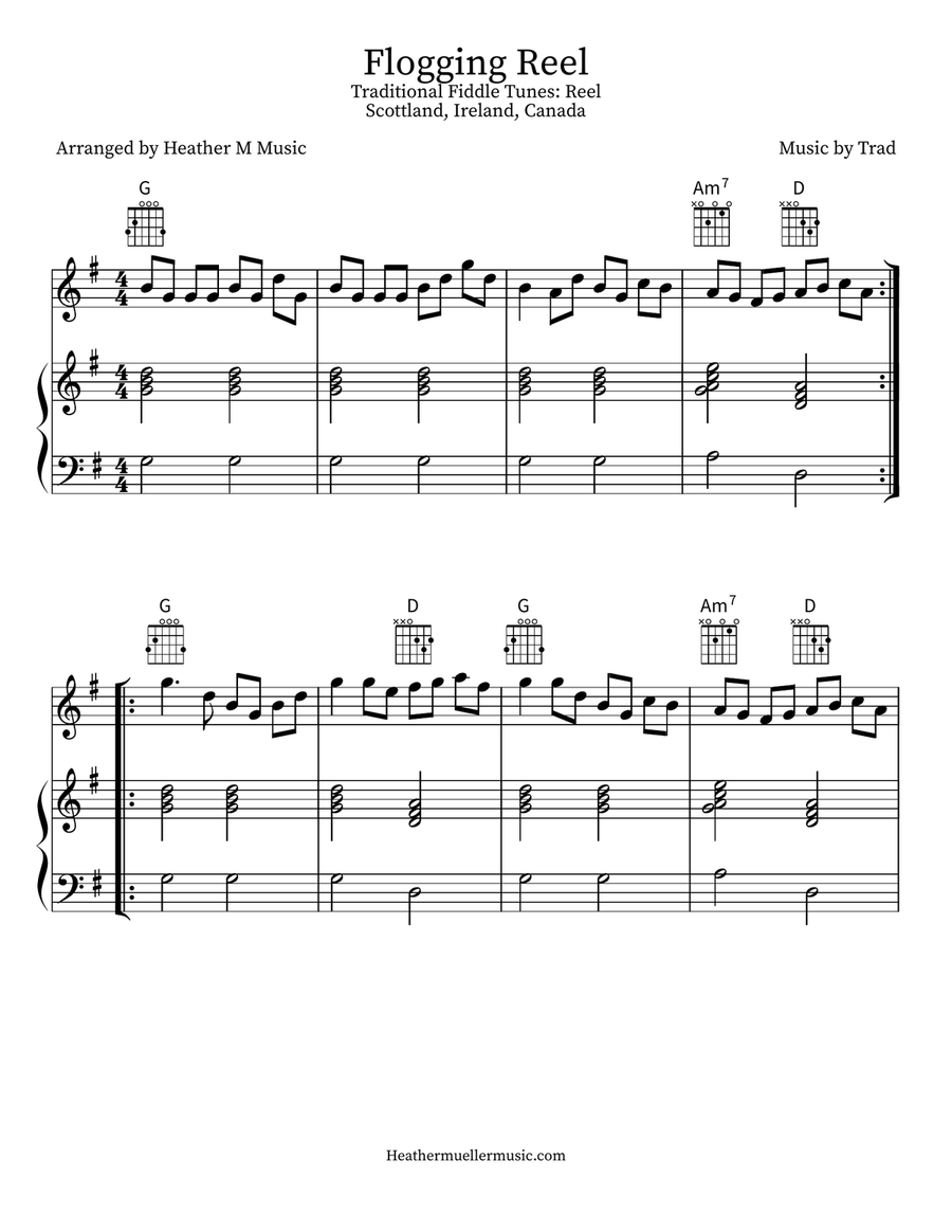 Flogging Reel Violin Solo scores gallery preview page 1