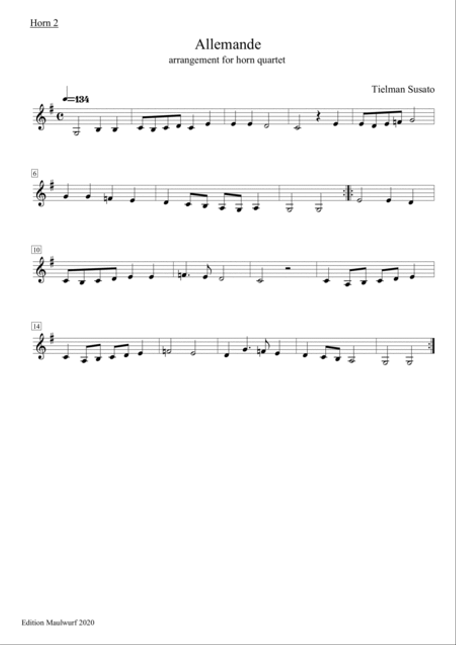 Allemande Allemande Brass Quartet scores gallery preview page 3