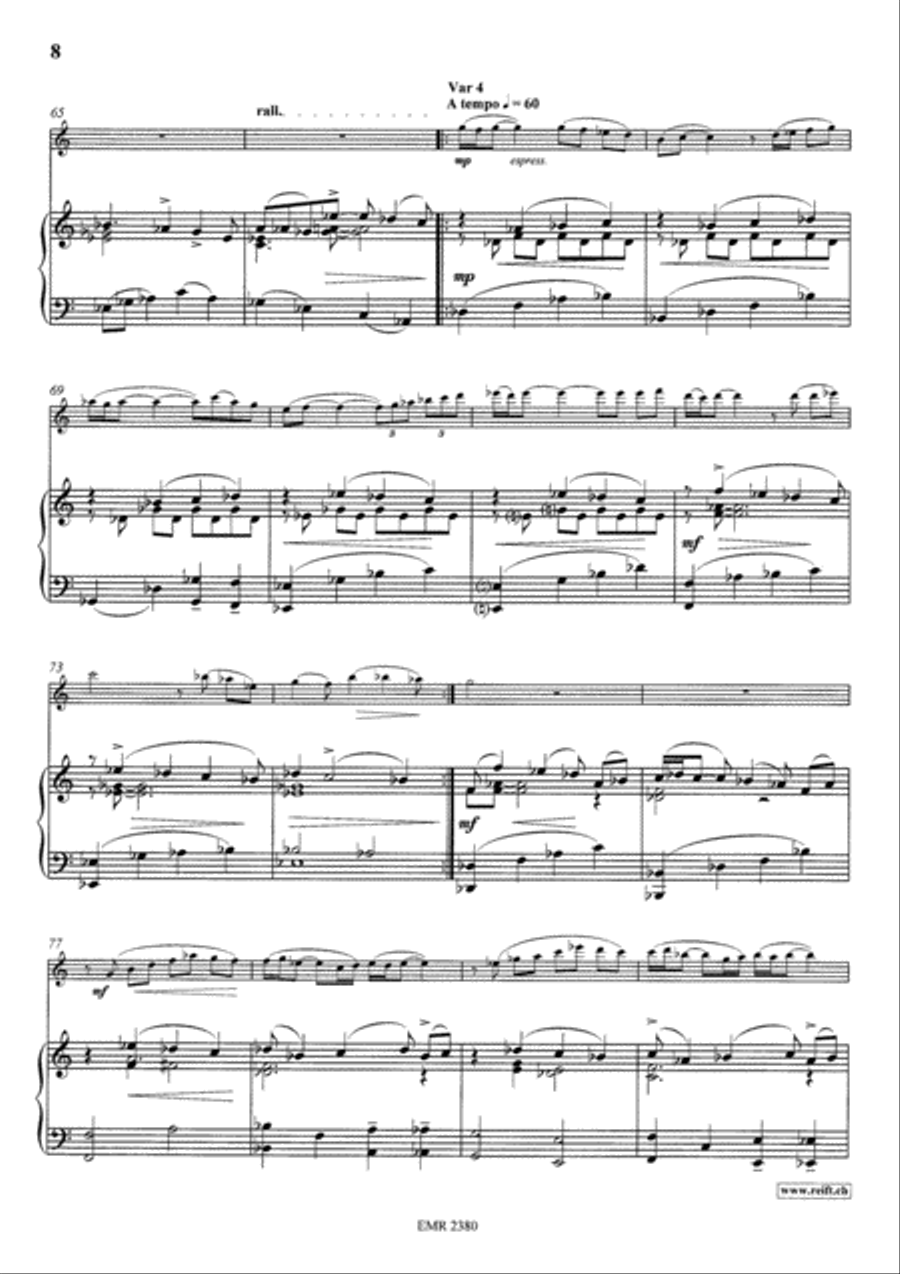 Theme and Variations No. 2 Clarinet Solo scores gallery preview page 8