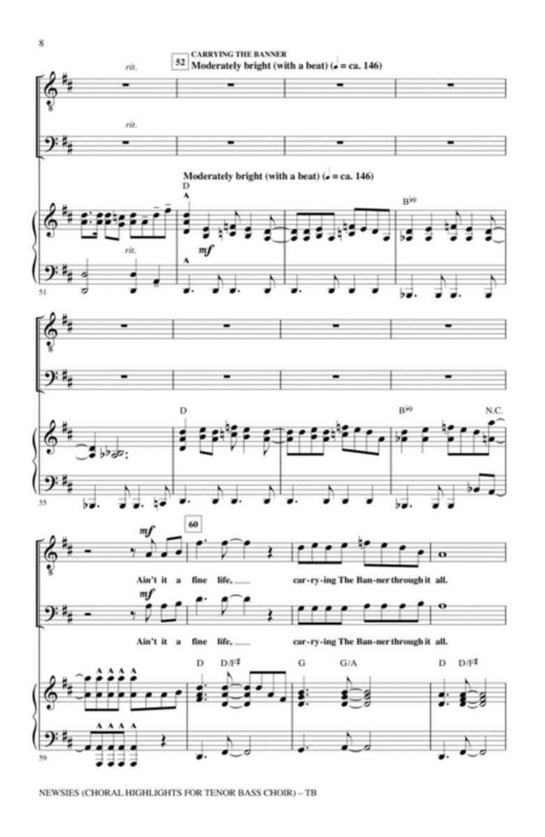 Newsies (Choral Highlights for Tenor Bass Choir)