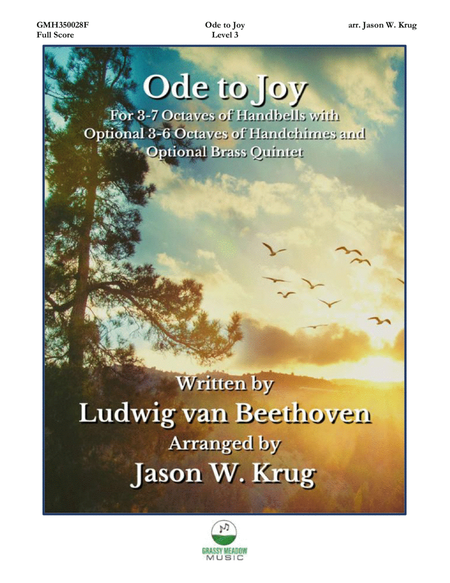 Ode to Joy (for 3-6 octave handbell ensemble - full score and brass parts) (site license) image number null