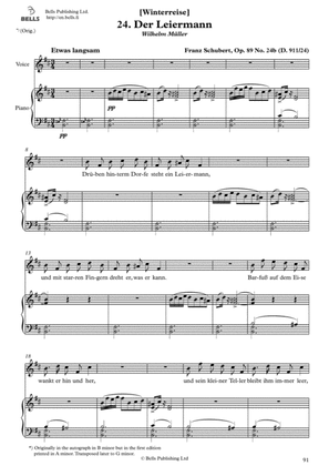Book cover for Der Leiermann, Op. 89 No. 24 (B minor)