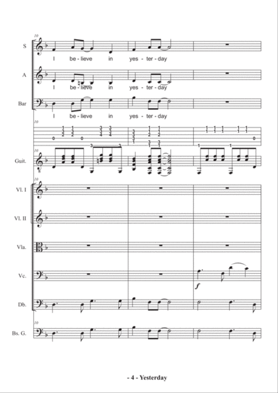 Yesterday Yesterday 3-Part scores gallery preview page 4