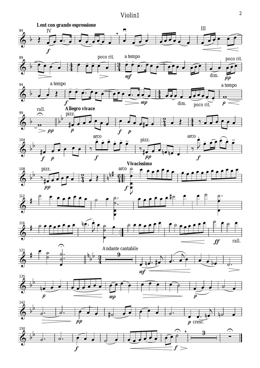 Respighi Ari di Corte from Ancient Airs and Dances Suite No.3, for string quartet, CR003 String Quartet scores gallery preview page 6