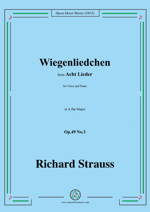 Book cover for Richard Strauss-Wiegenliedchen,in A flat Major