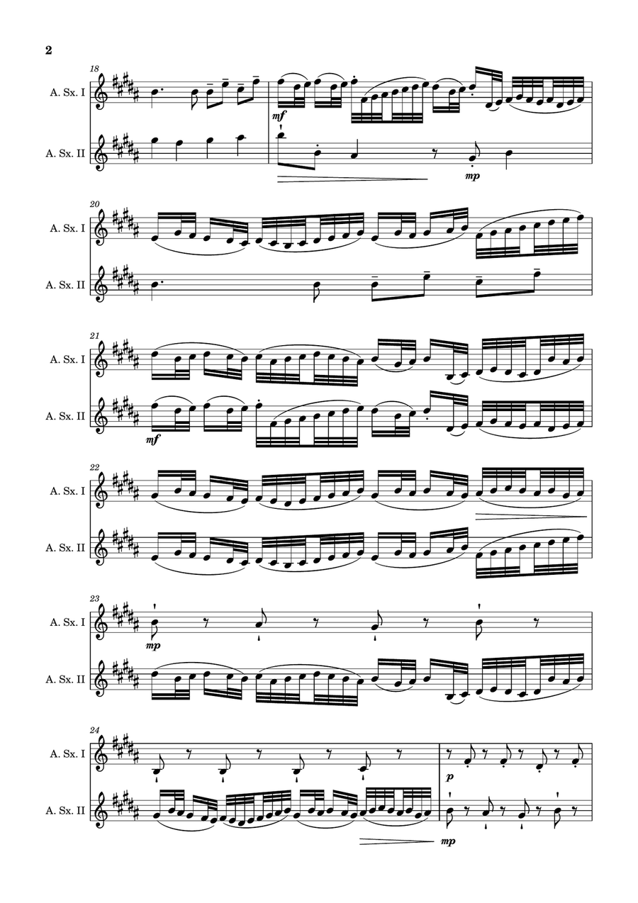 Canon in D Major, P.37; T.337. Arranged for Alto Saxophone Duet Woodwind Duet scores gallery preview page 2