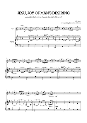 JS Bach • Jesu, Joy of Man's Desiring | Cantata BWV 147 | violin sheet music w/ piano accompaniment
