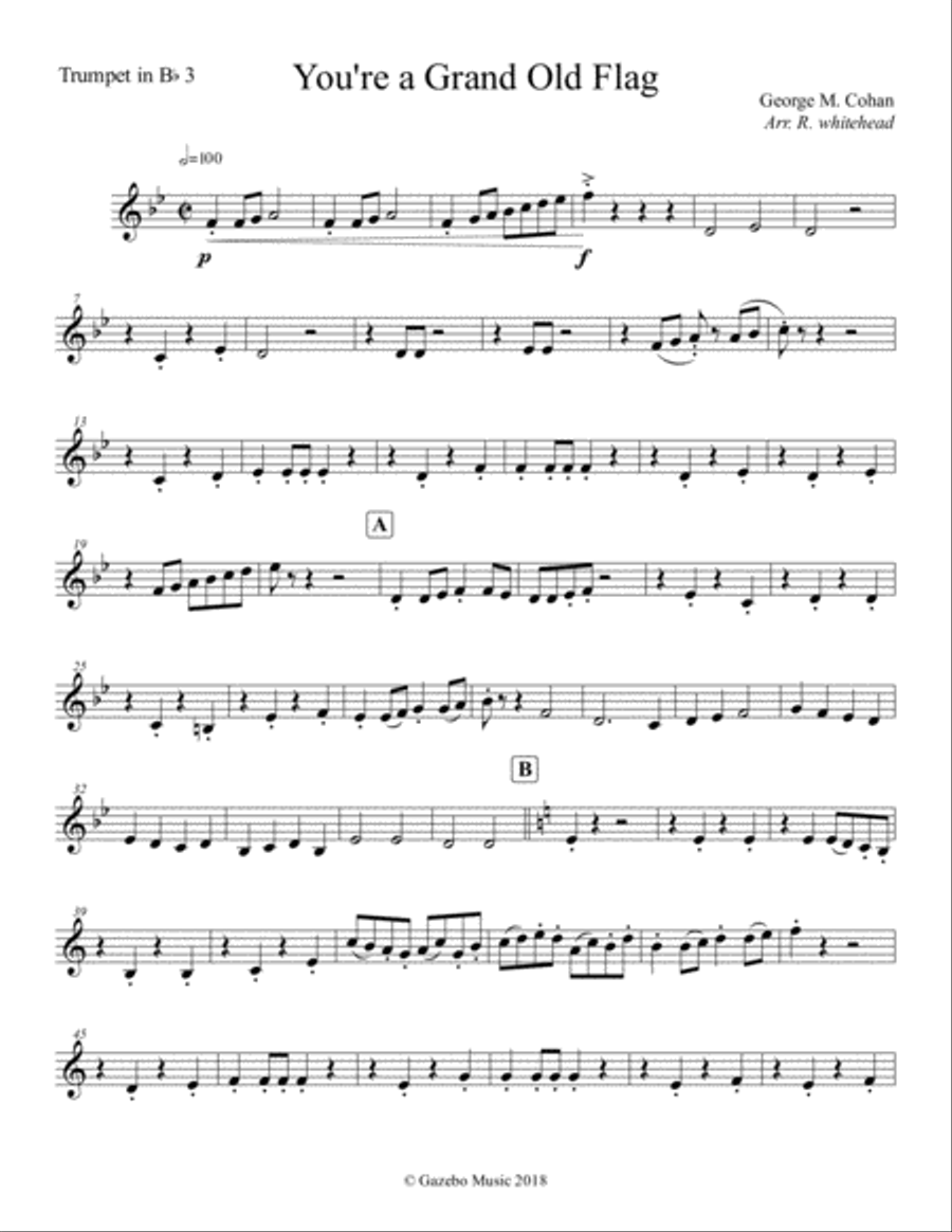 You're A Grand Old Flag Brass Ensemble scores gallery preview page 5