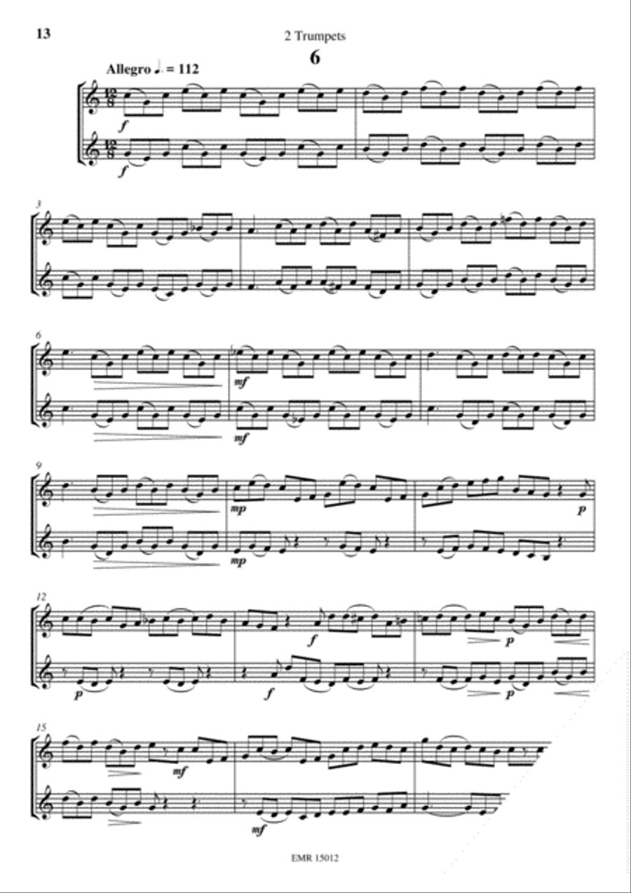 12 Duets in Style of Vivaldi Trumpet Duet scores gallery preview page 8