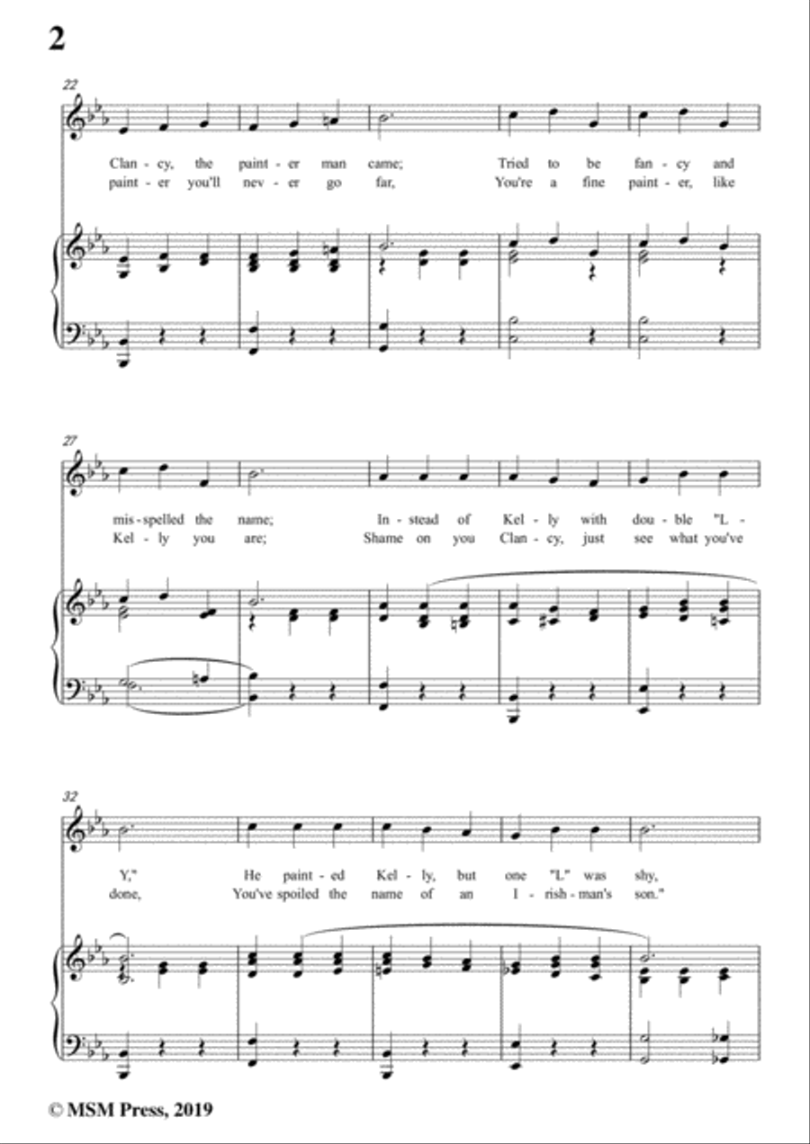 Bert Grant-If I Knock the 'L' Out of Kelly,in E flat Major,for Voice&Piano Voice scores gallery preview page 4