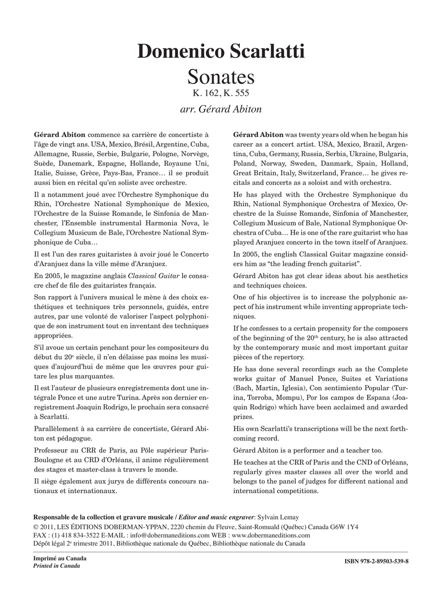 2 Sonates, vol. 4, K. 162, 555