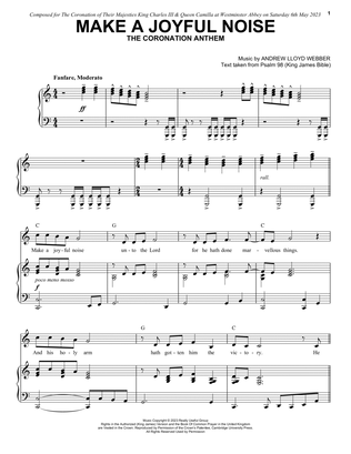Make A Joyful Noise - The Coronation Anthem (for Unison Voices and Piano)