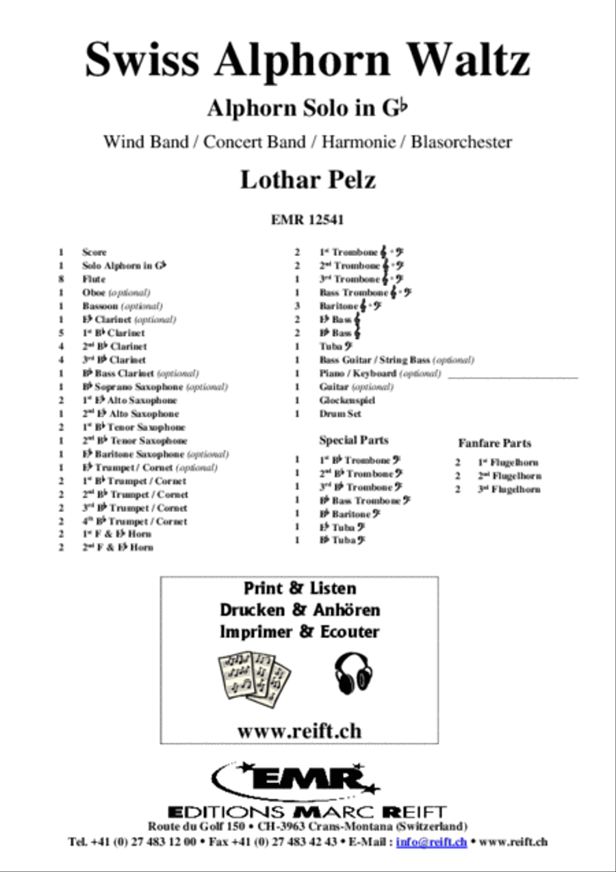 Swiss Alphorn Waltz Concert Band scores gallery preview page 2