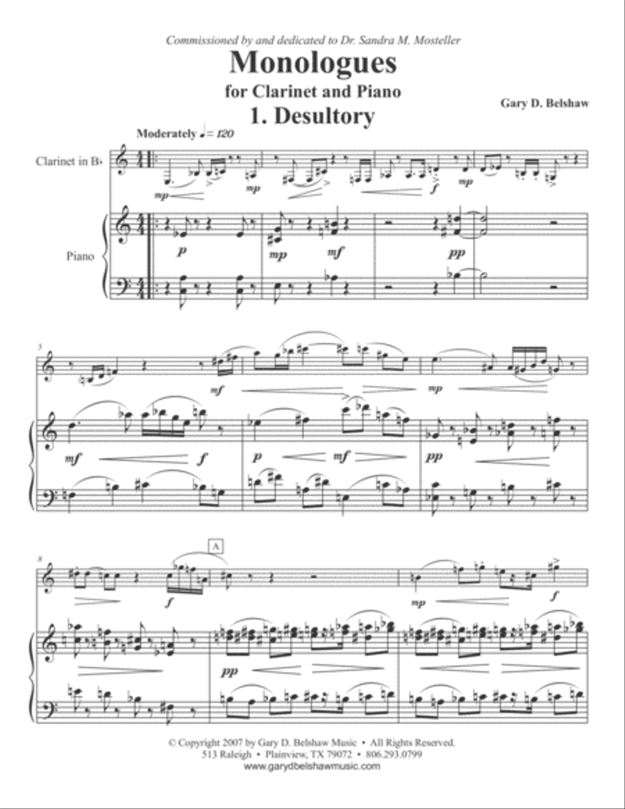 Monologues Clarinet Solo scores gallery preview page 3