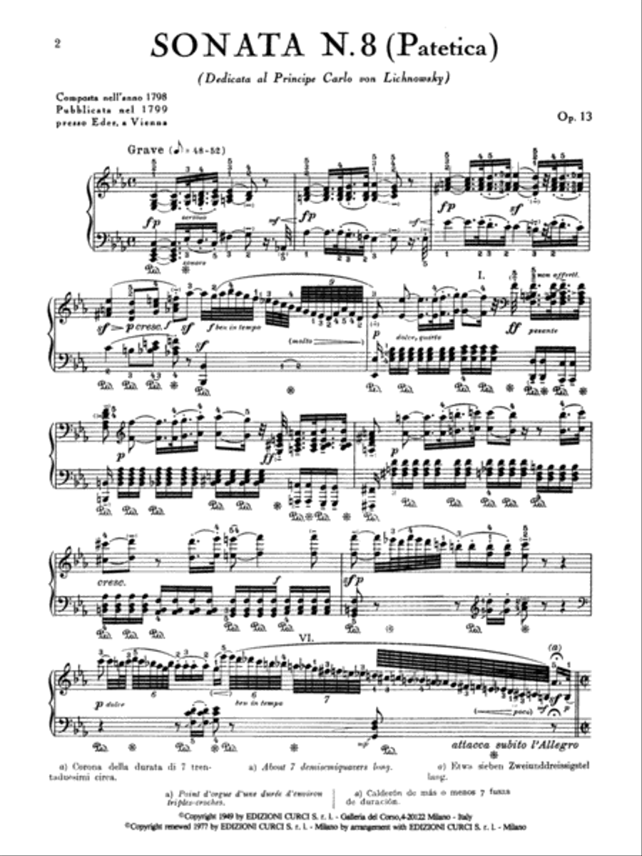 Piano Sonata #8 In C Minor, Op.13