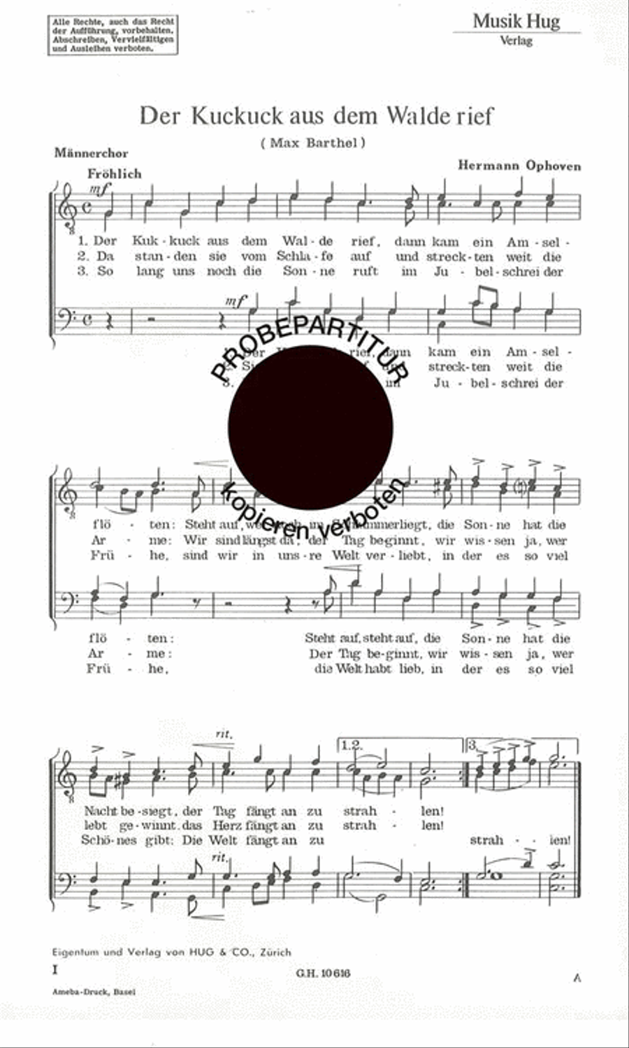 Kuckuck aus dem Walde Men's Choir scores gallery preview page 1