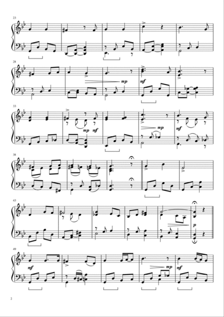 Gjendines badnlat Gjendines badnlat Piano Solo scores gallery preview page 2