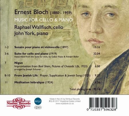 Ernest Bloch: Music for Cello & Piano