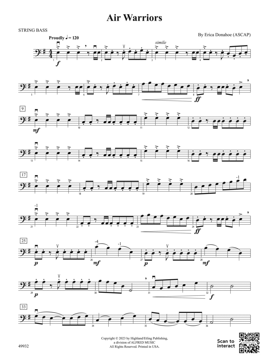 Air Warriors: String Bass String Orchestra scores gallery preview page 1