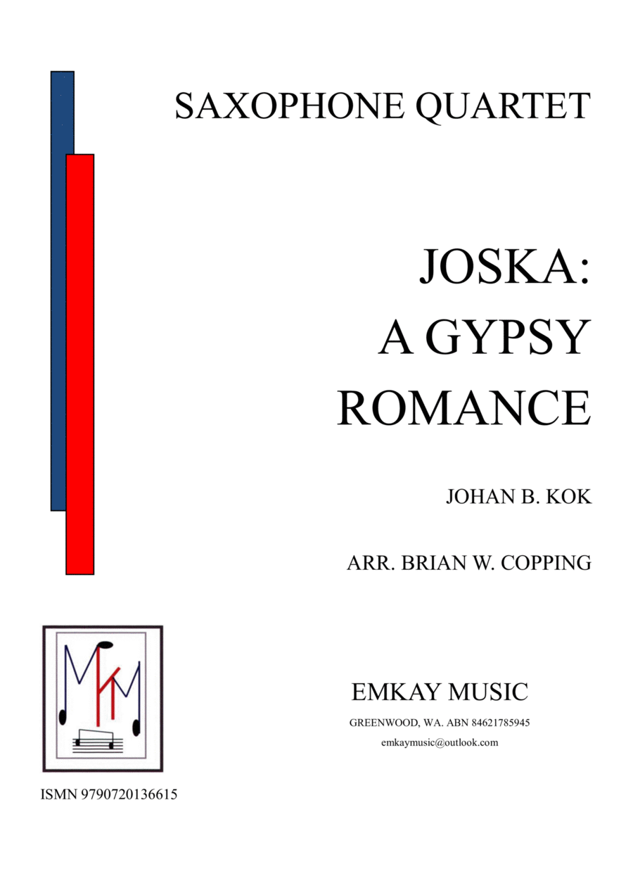 JOSKA: A GYPSY ROMANCE - SAXOPHONE QUARTET Saxophone Quartet scores gallery preview page 1