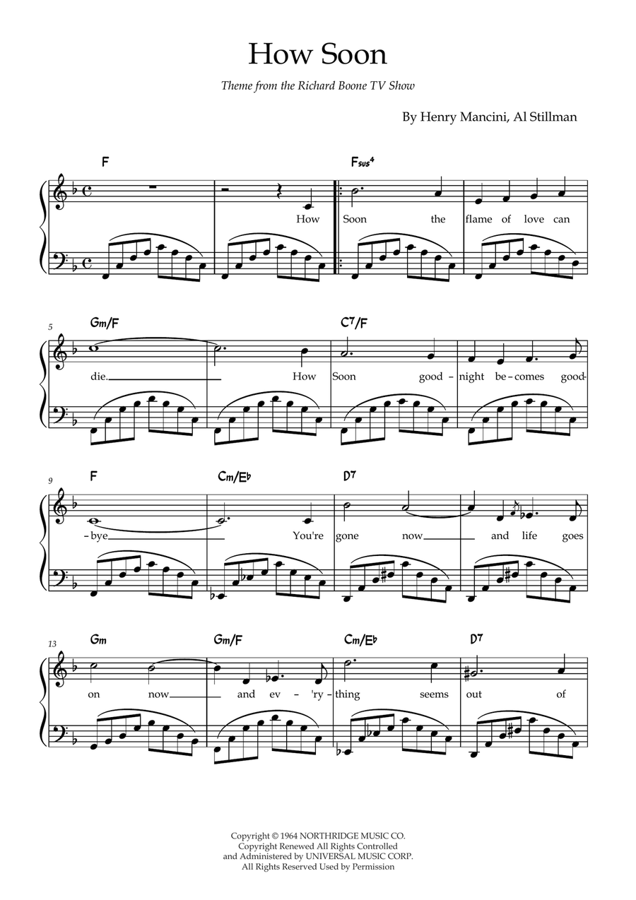 How Soon Easy Piano scores gallery preview page 1