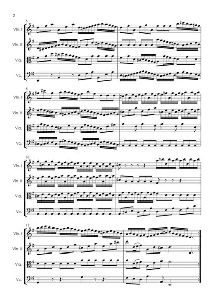 Brandenburg Concerto No.3, 2nd & 3rd movements - string quartet image number null