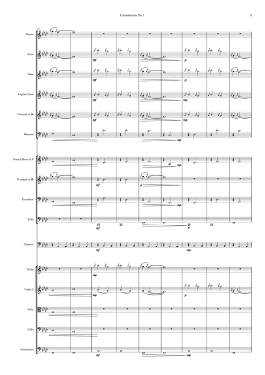 Gnossienne No. 1 Full Orchestra scores gallery preview page 3