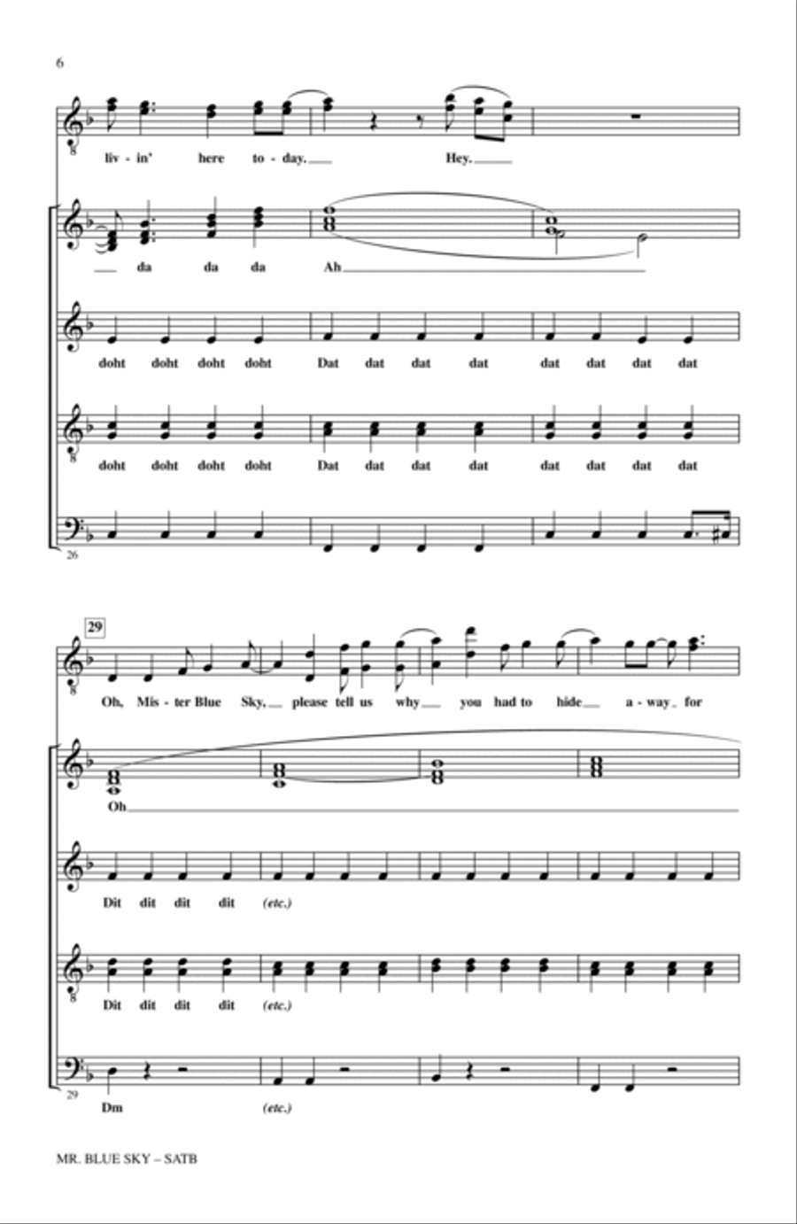 Mr. Blue Sky (from NBC's The Sing-Off) 4-Part scores gallery preview page 5