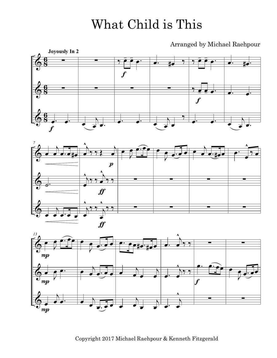 What Child is This? - Trumpet Trio Trumpet Trio scores gallery preview page 1