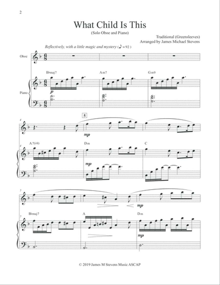 What Child Is This - Christmas Oboe & Piano Piano scores gallery preview page 2