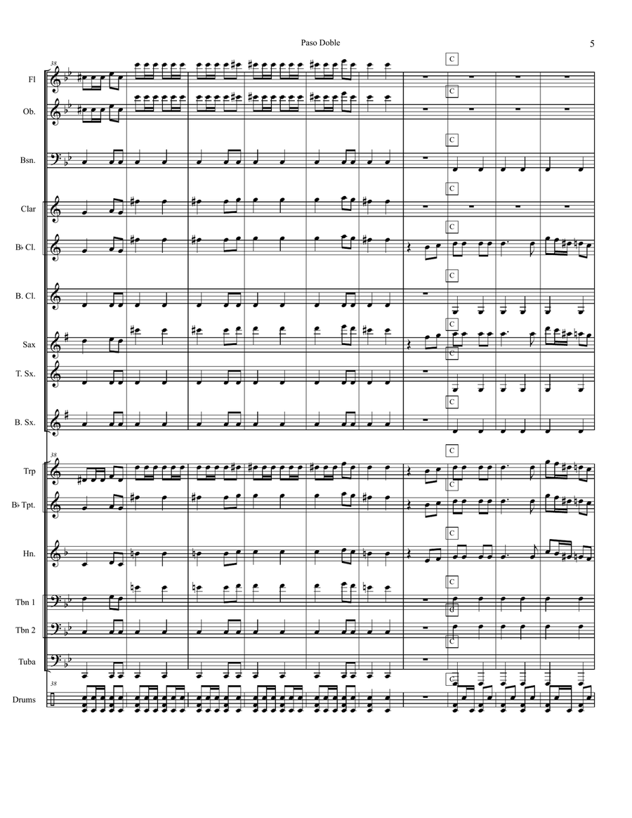 Paso Doble for Concert Band Concert Band scores gallery preview page 5