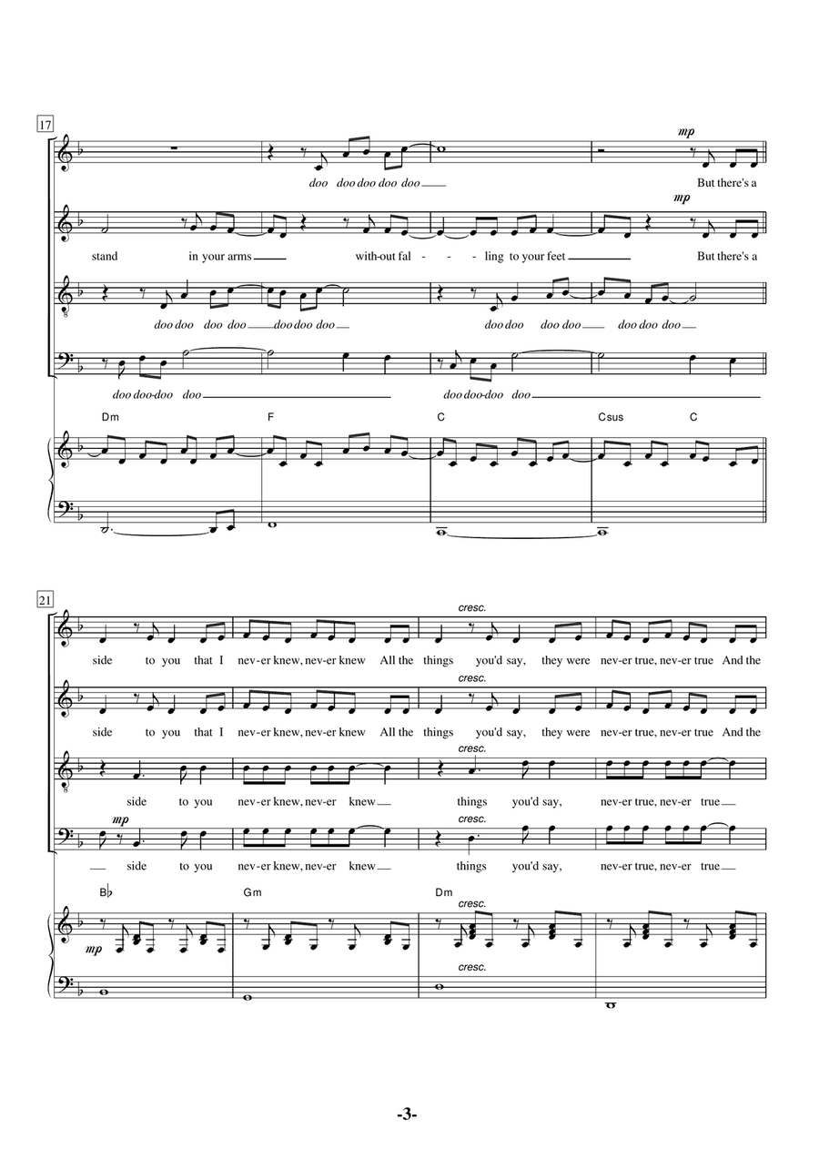 Set Fire To The Rain 4-Part scores gallery preview page 3