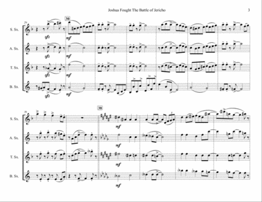 Joshua Fit The Battle Of Jericho Woodwind Quartet scores gallery preview page 3