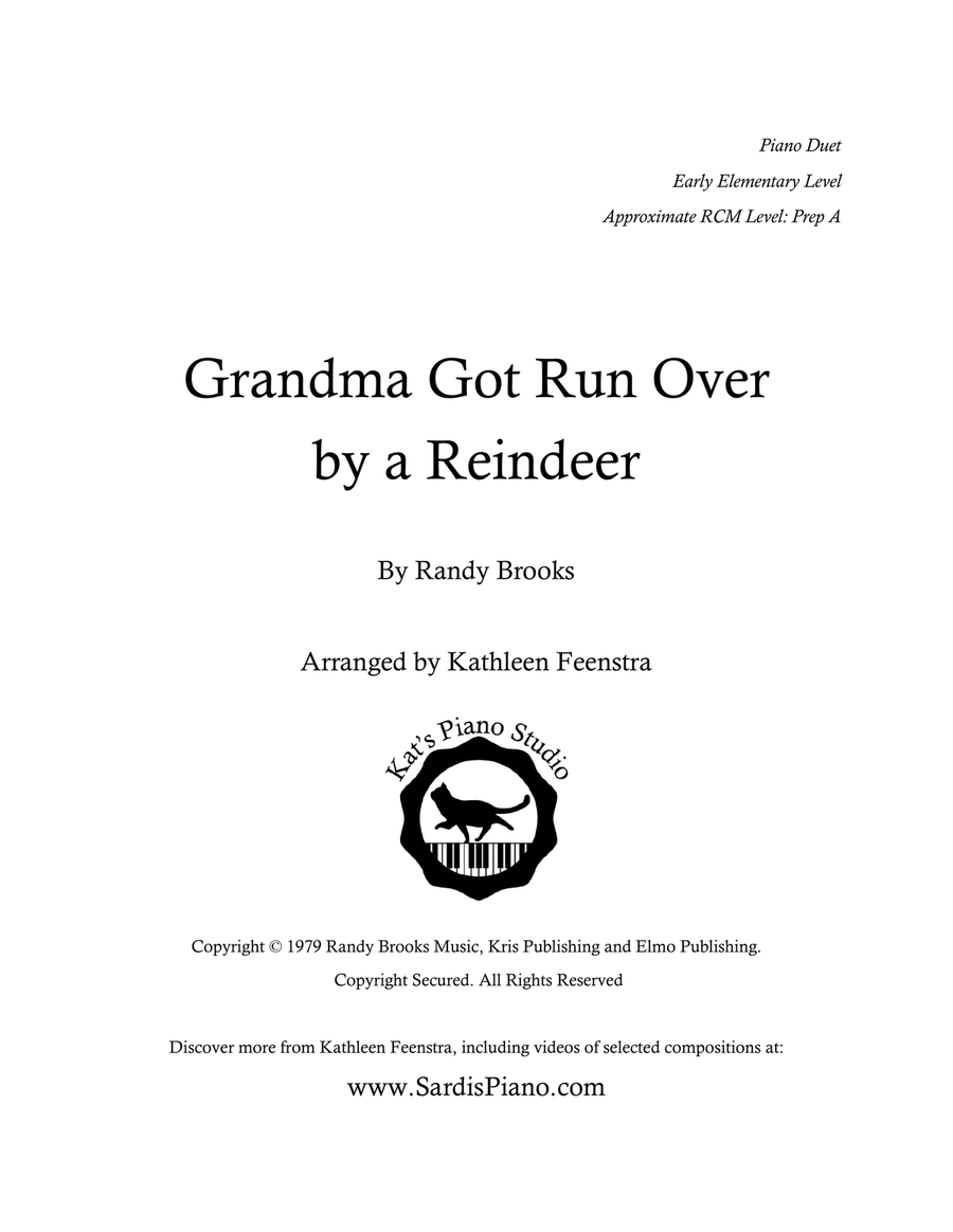 Grandma Got Run Over By A Reindeer Easy Piano scores gallery preview page 1