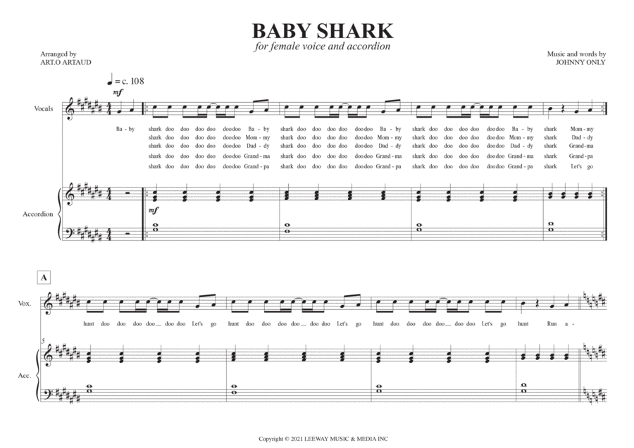 Baby Shark Baby Shark Chamber Music scores gallery preview page 1