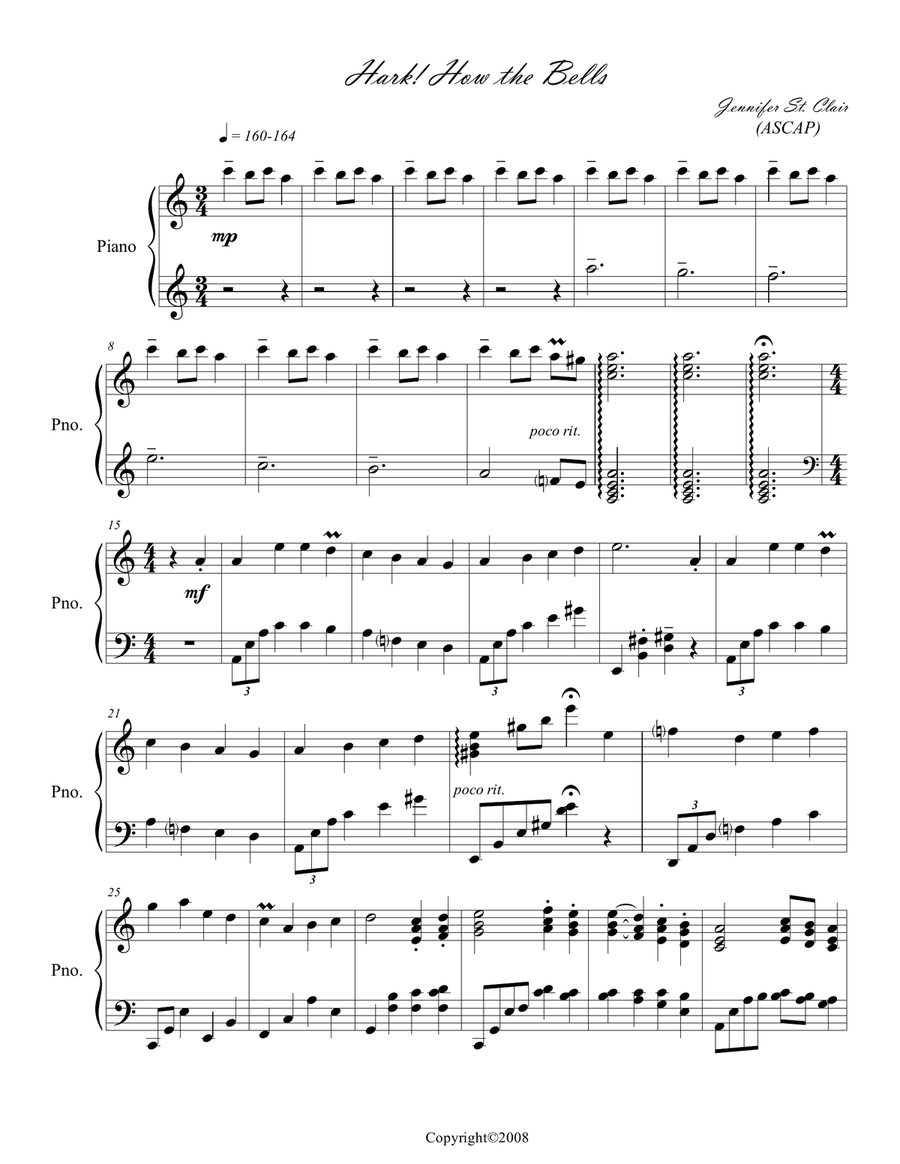 Hark! How the Bells Piano Solo scores gallery preview page 1